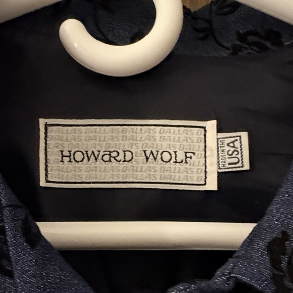 🔥VINTAGE❗️Howard Wolf Navy Floral Jean Jacket - Picture 2 of 8